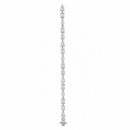 Mixed Cut Prong-Set Tennis Bracelet in 18K Gold, Lab-Grown Diamond